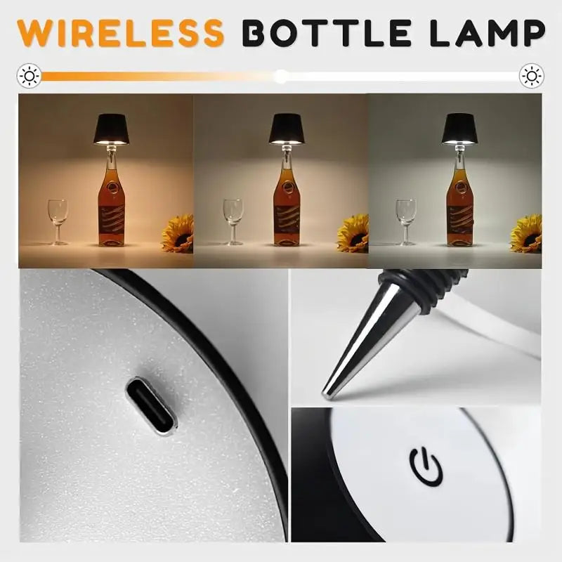 Wine Bottle LED Wireless Table Lamp