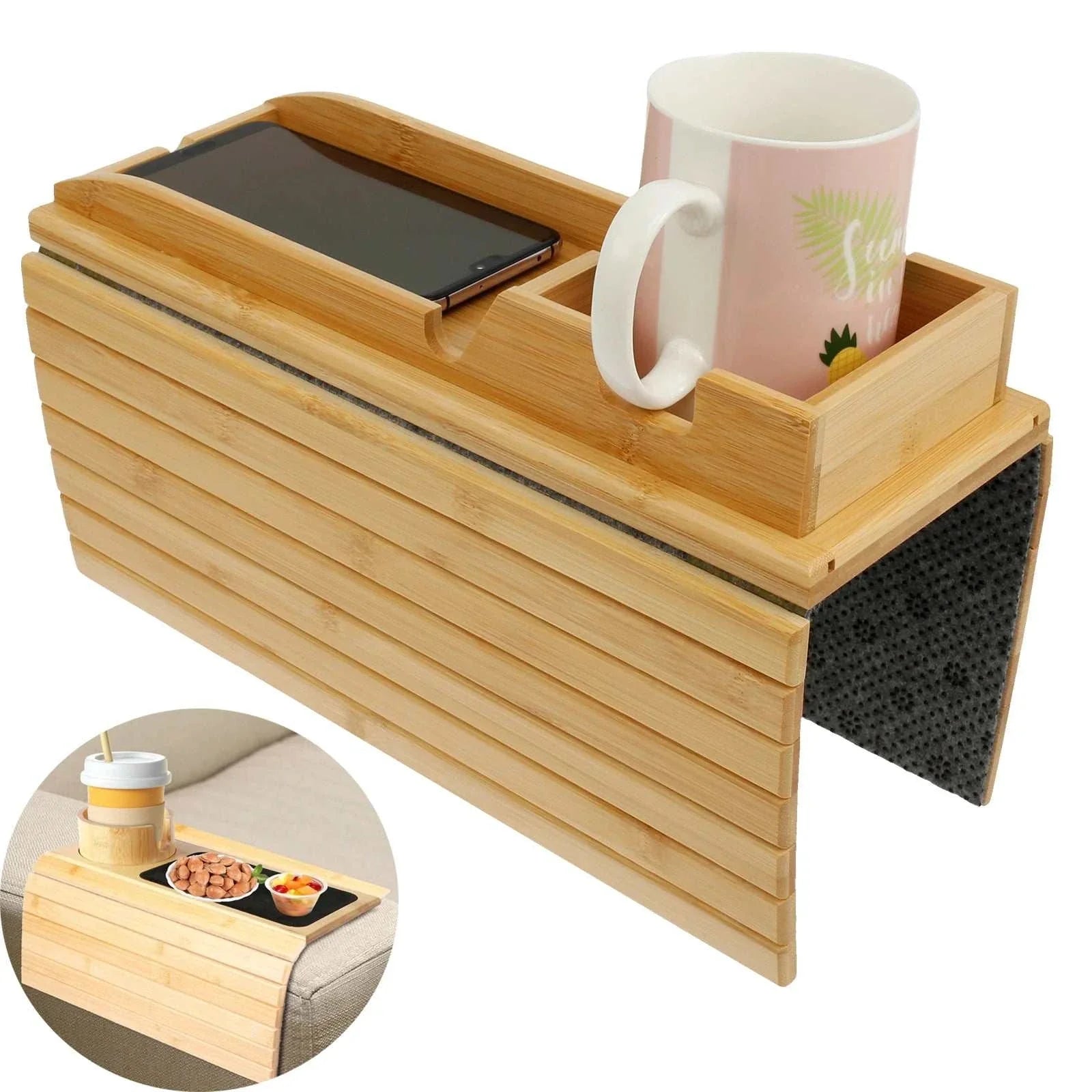 Couch Cup Holder Bamboo Wood Sofa